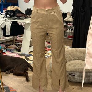 Tan Pinstripe Trousers